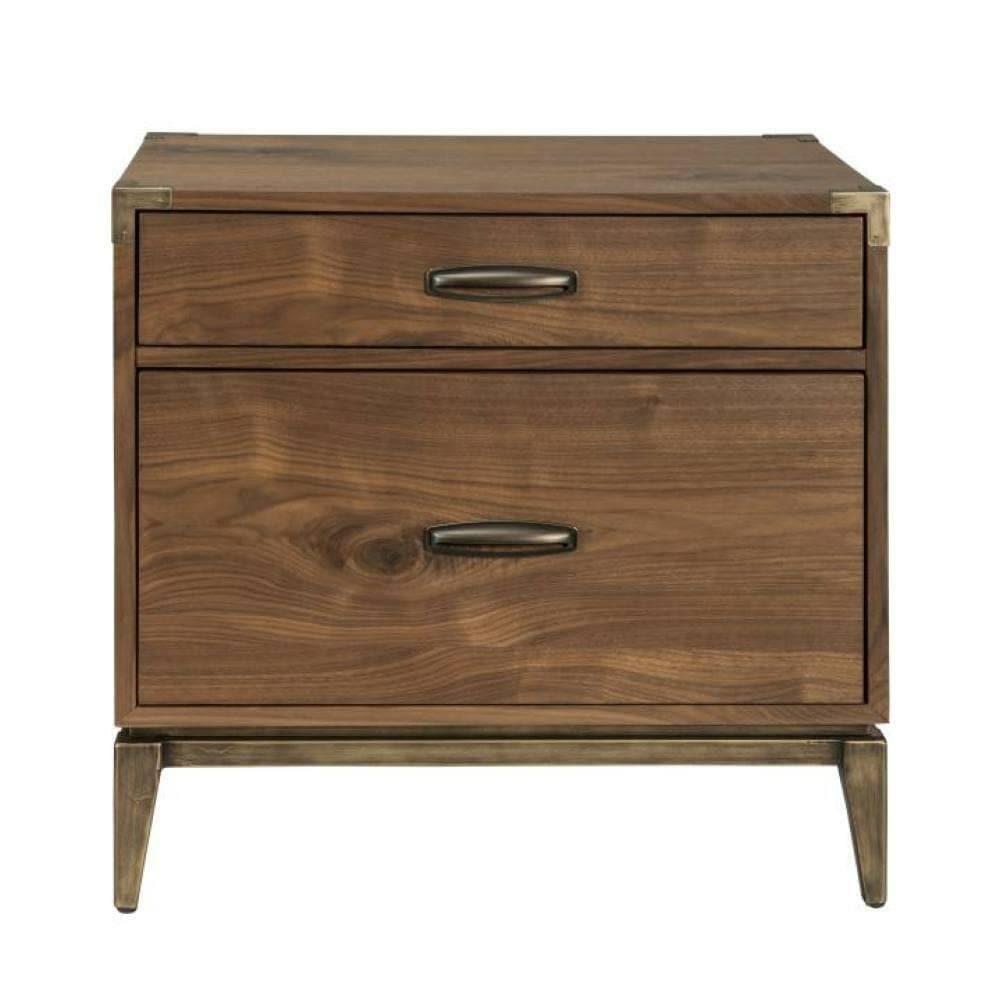 Adler Two Drawer Nightstand In Natural Walnut Bedroom Room