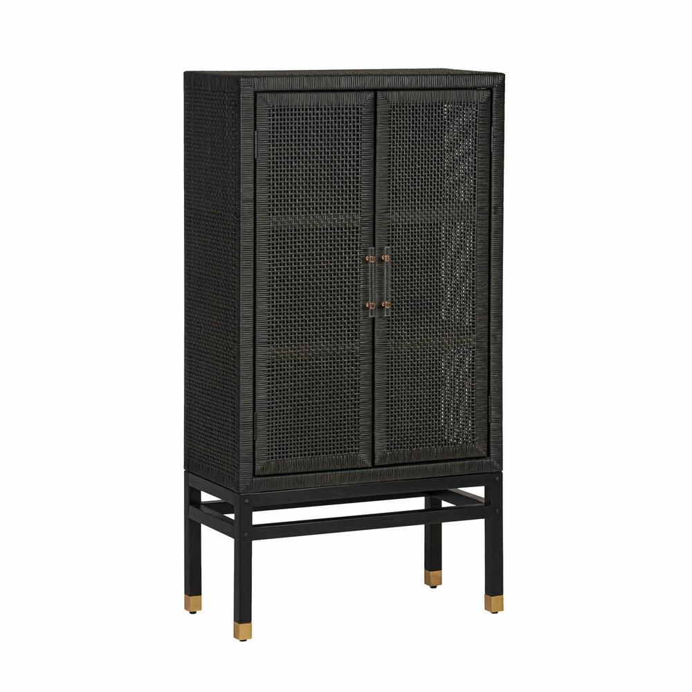 Amara Woven Rattan Cabinet Bedroom Room Charcoal