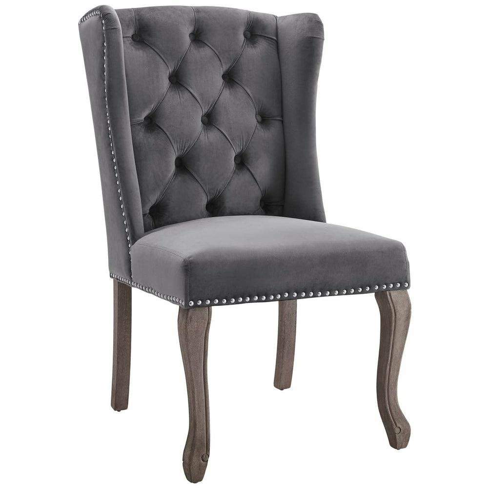 Apprise French Vintage Velvet Dining Chair Dining Chairs Grey