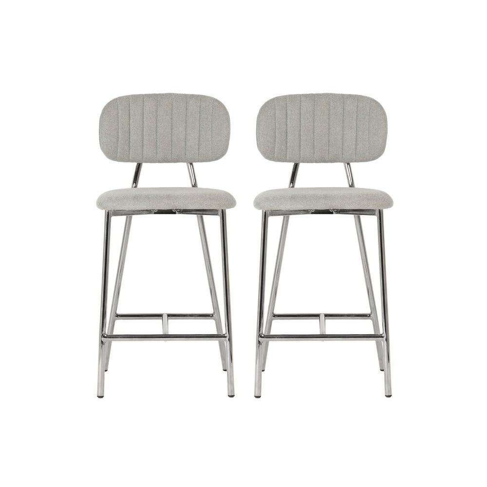 Ariana Grey Counter Stool – Silver Legs (Set Of 2) Bar Stools & Carts