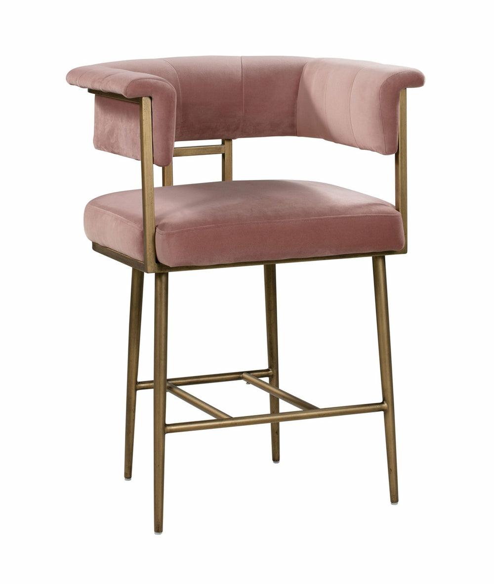 Astrid Velvet Counter Stool Bar Stools & Carts Blush