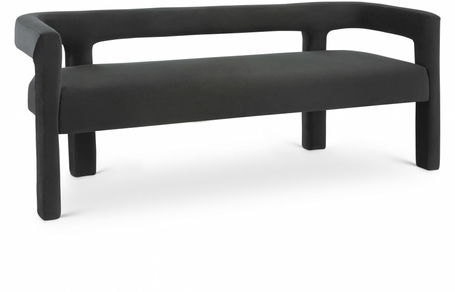 Athena Velvet Bench Bedroom Room Black