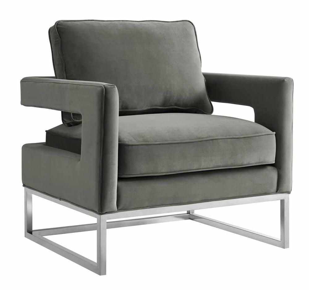 Avery Grey Velvet Chair Accent Chairs