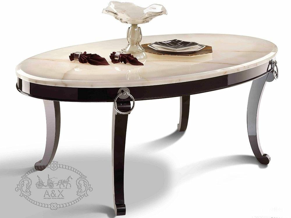 A&X Bellagio – Luxurious Transitional Marble Dining Table Dining Room