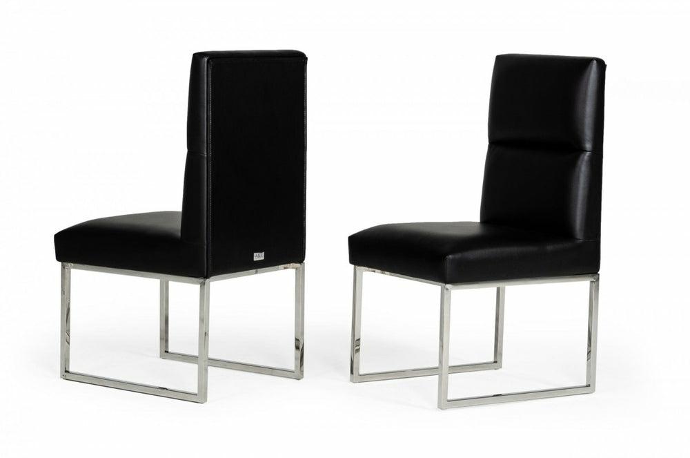 A&X Carla – Modern Black Leatherette Dining Chair (Set Of 2) Dining Chairs