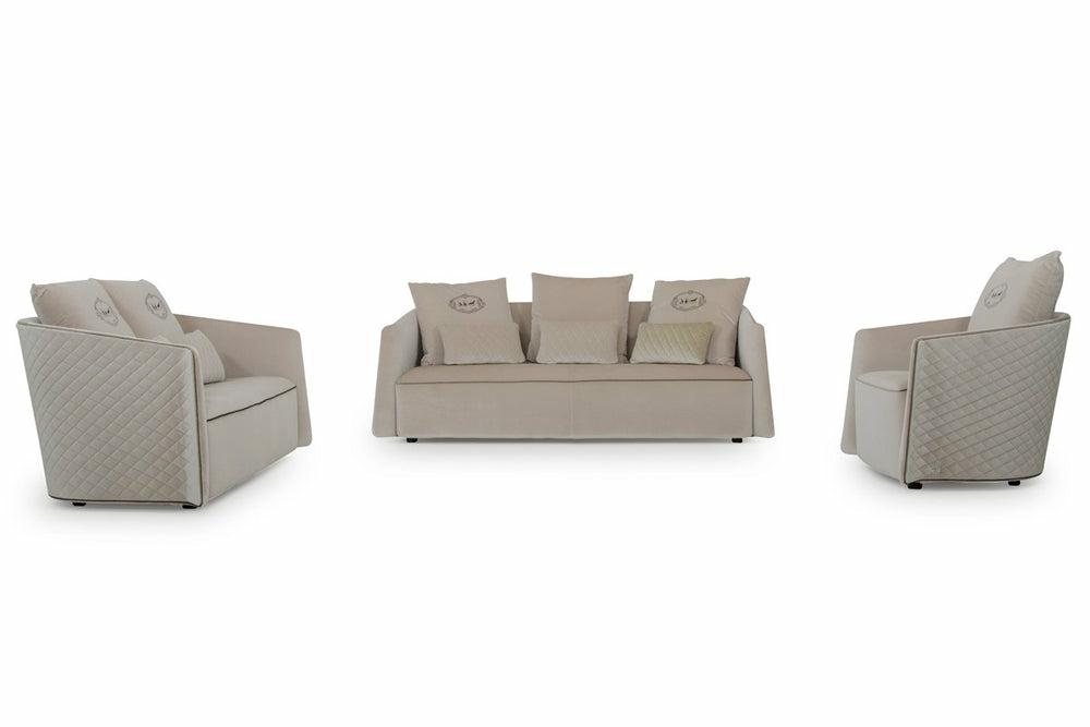 A&X Talin Modern Beige Fabric Sofa Set Living Room