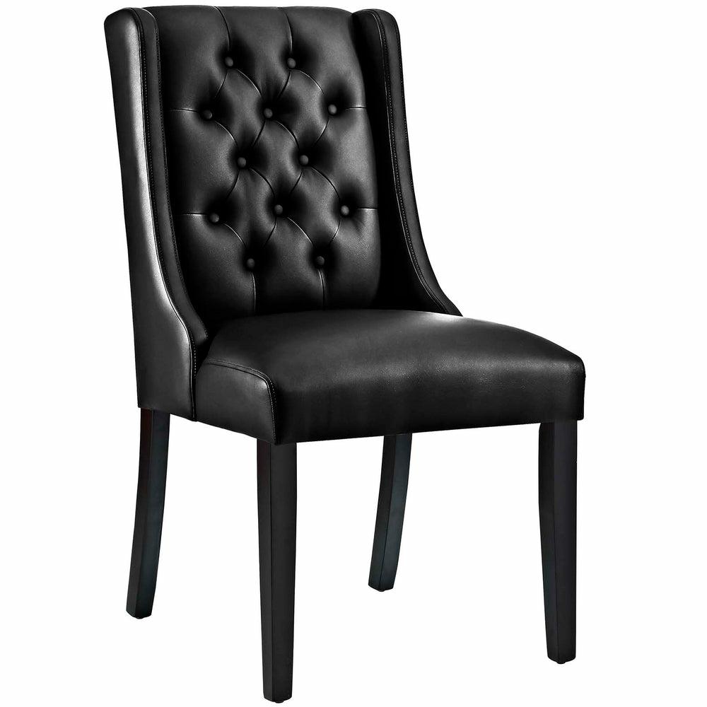 Baron Vinyl Dining Chair In Black Dining Chairs Black