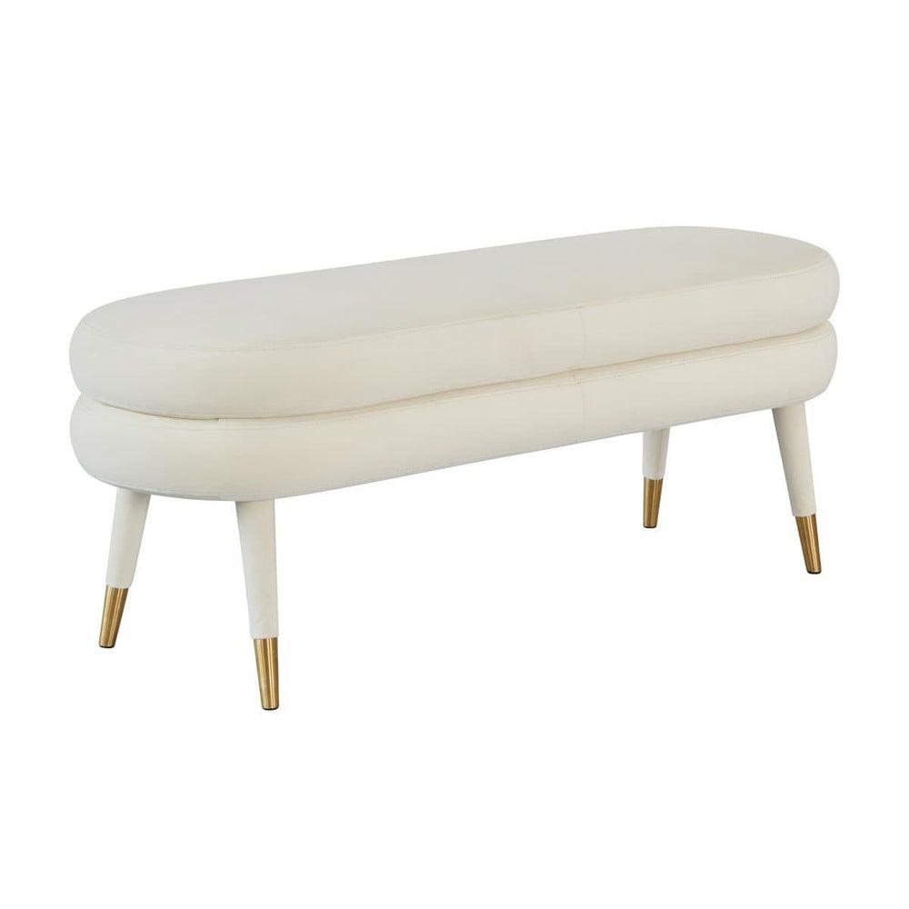 Betty Velvet Bench Bedroom Room Cream