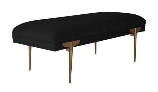 Brno Velvet Bench Bedroom Room Black