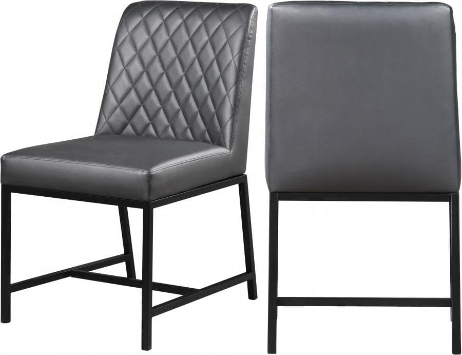 Bryce Faux Leather Dining Chair Set Of 2 Dining Chairs Black