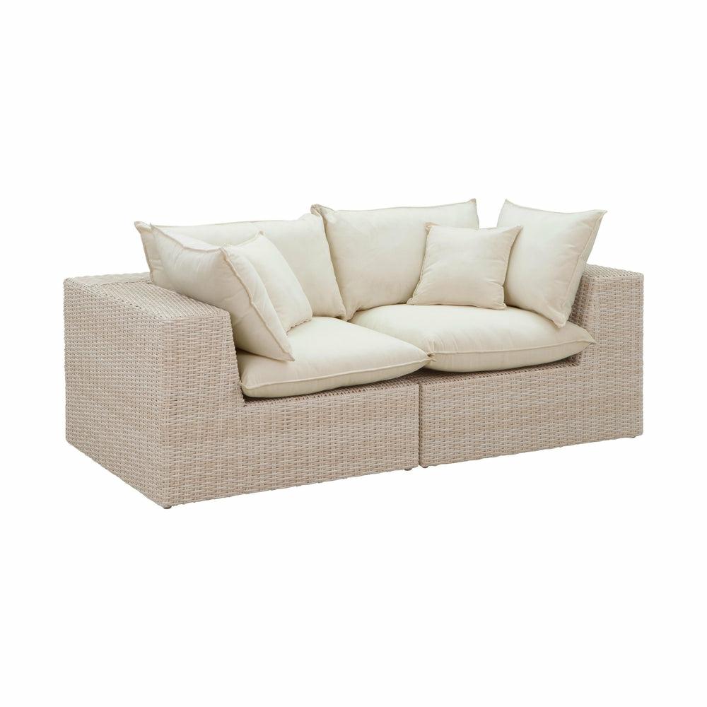 Cali Natural Wicker Outdoor Modular Loveseat Living Room