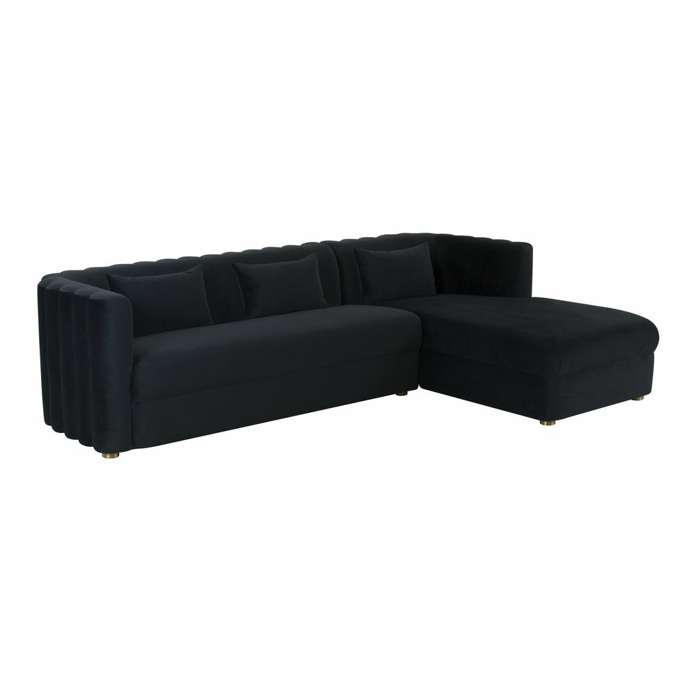 Callie Velvet Sectional – Raf Living Room Black