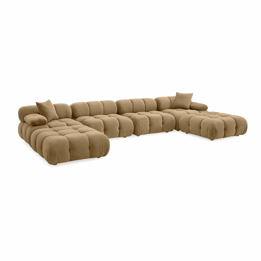 Calliope Cafe Au Lait Performance Velvet 6-Piece Modular U-Sectional Outdoor