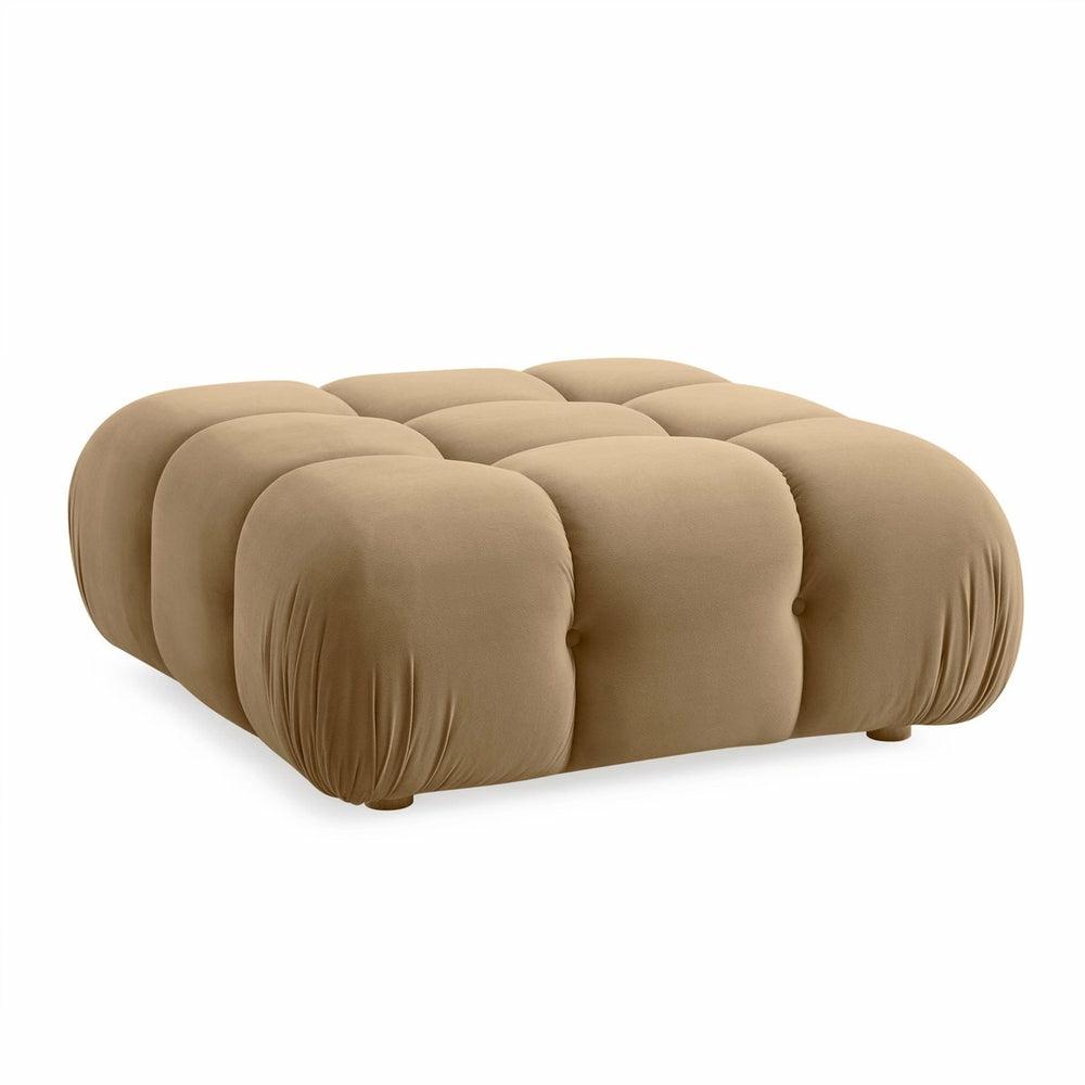 Calliope Cafe Au Lait Performance Velvet Modular Ottoman Home Decor