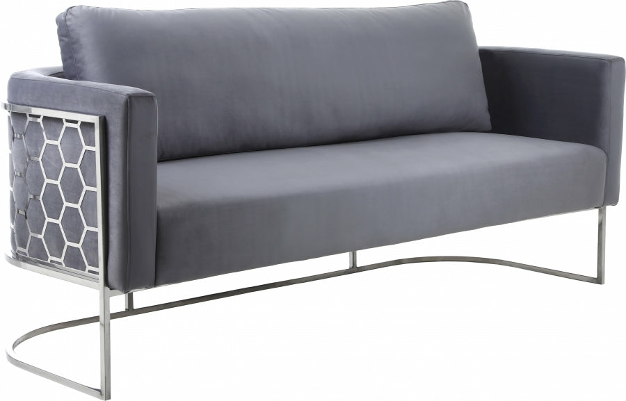 Casa Velvet Sofa Living Room Blue