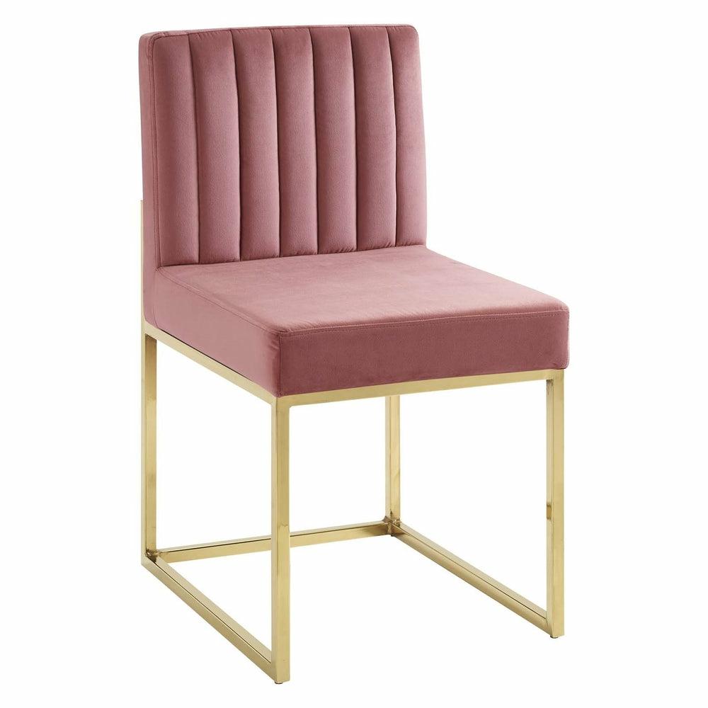 Channel Velvet Dining Chair Dining Chairs Dusty Rose