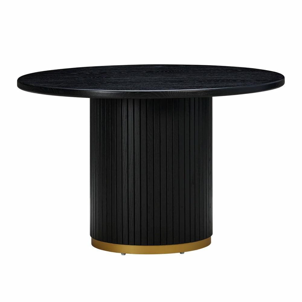 Chelsea Black Oak Round Dining Table Dining Room