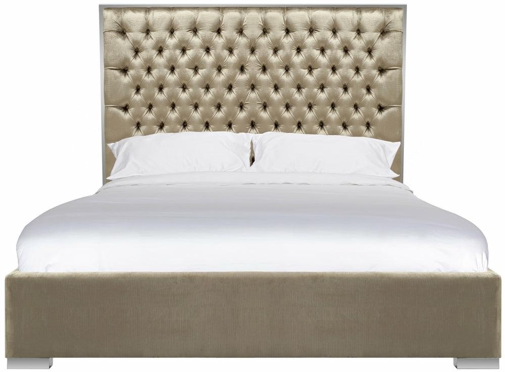 Chester Champagne Velvet Bed Bedroom Room