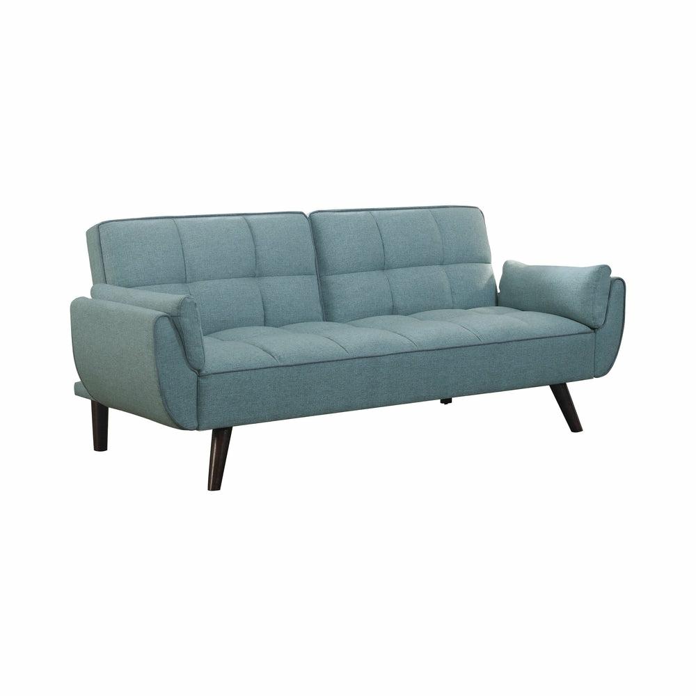 Cheyenne Biscuit-Tufted Sofa Bed Turquoise Blue Futons & Sofa Beds