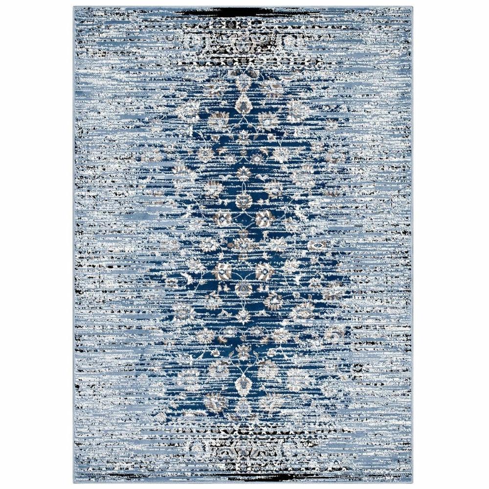 Chiara Moroccan Distressed Lattice Rug Blue Home Decor