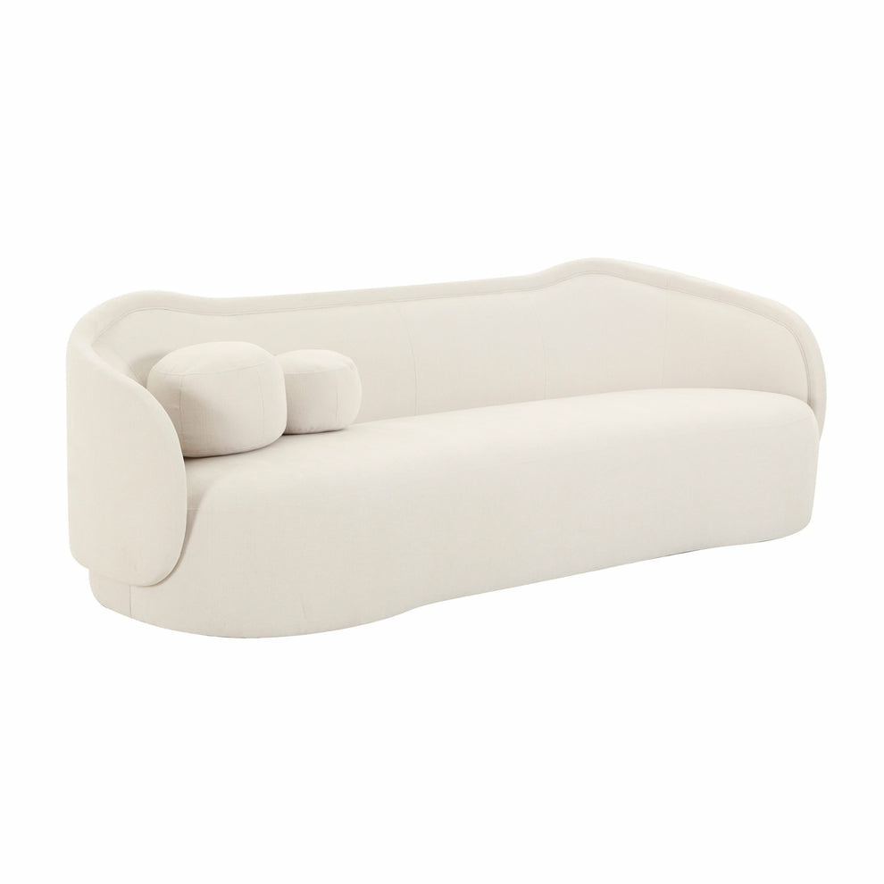 Circe Textured Velvet Sofa Living Room Cream