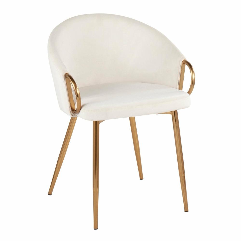 Claire Chair Steel Gold Dining Chairs Cream