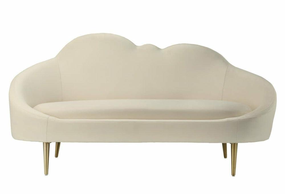 Cloud Cream Velvet Settee Living Room