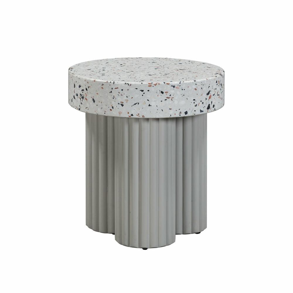 Clover Faux Terrazzo Indoor / Outdoor Round Side Table Living Room