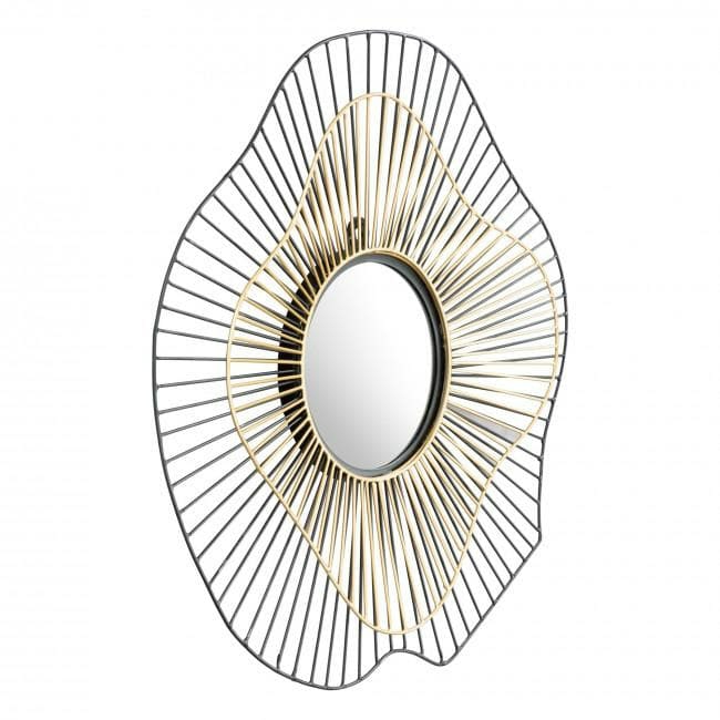 Comet Round Mirror Black & Gold Home Decor