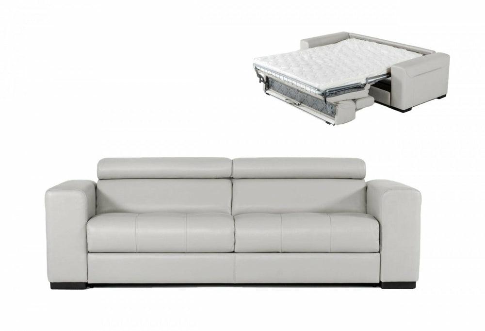 Coronelli Collezioni Icon – Modern Italian Grey Leather Sofa Bed Living Room