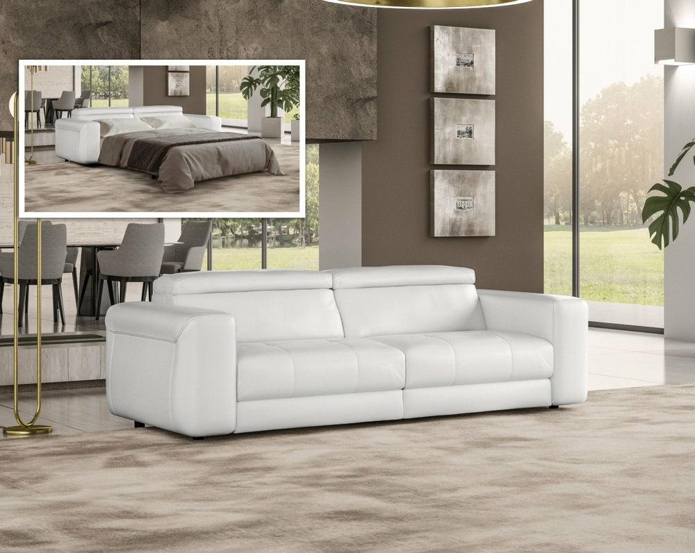 Coronelli Collezioni Icon – Modern Italian White Leather Sofa Bed Living Room