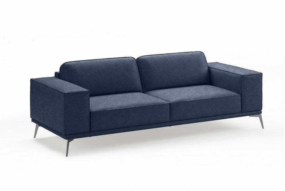 Coronelli Collezioni Soho – Italian Maya Leather Sofa Living Room Blue