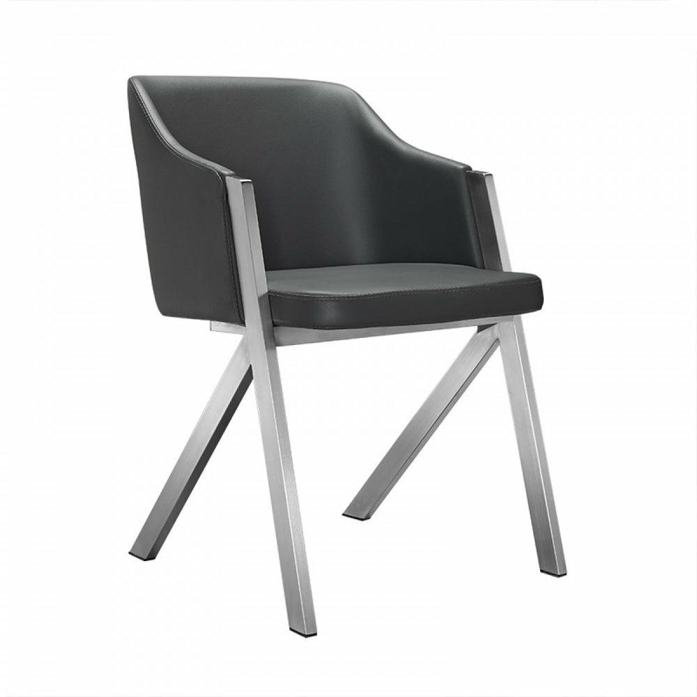 Darcy – Modern Grey Leatherette Dining Chair (Set Of 2) Dining Chairs