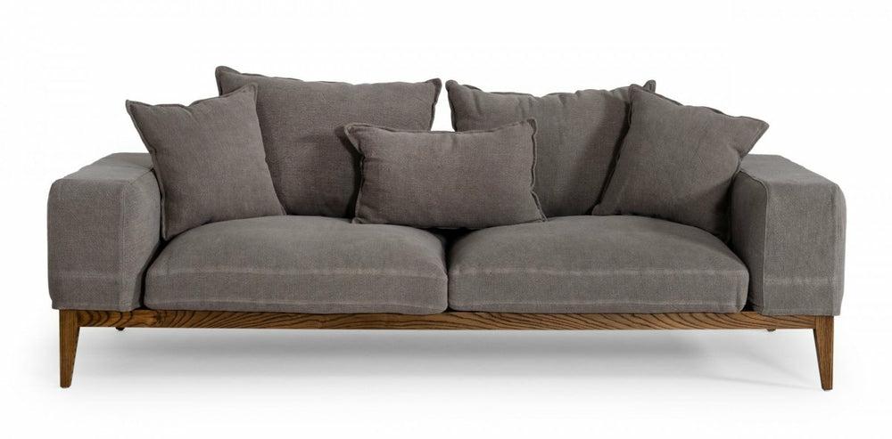 Divani Casa Corina – Modern Grey Fabric Sofa Living Room