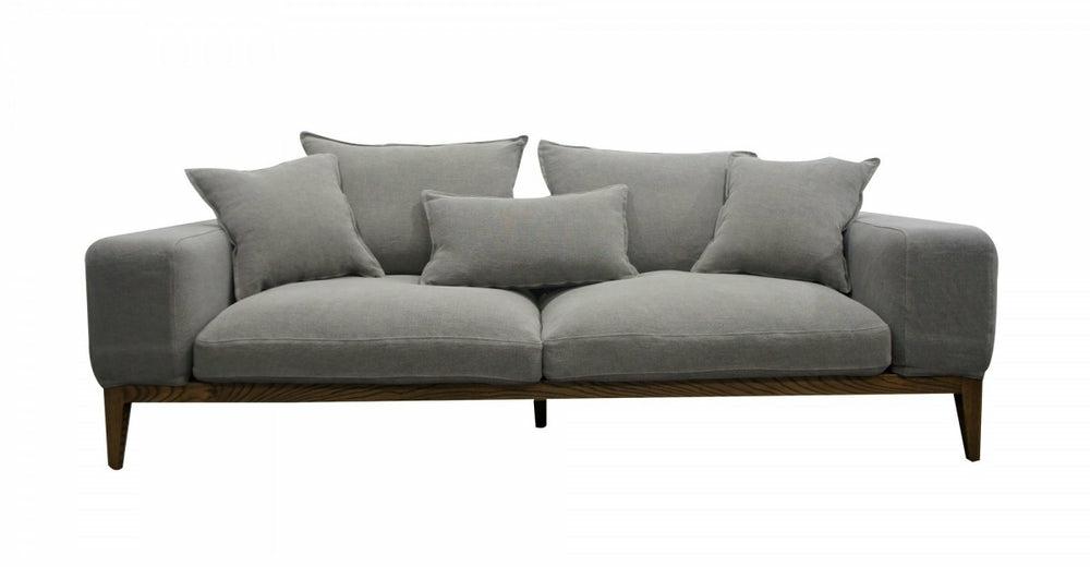 Divani Casa Corina – Modern Grey Linen Loveseat Living Room