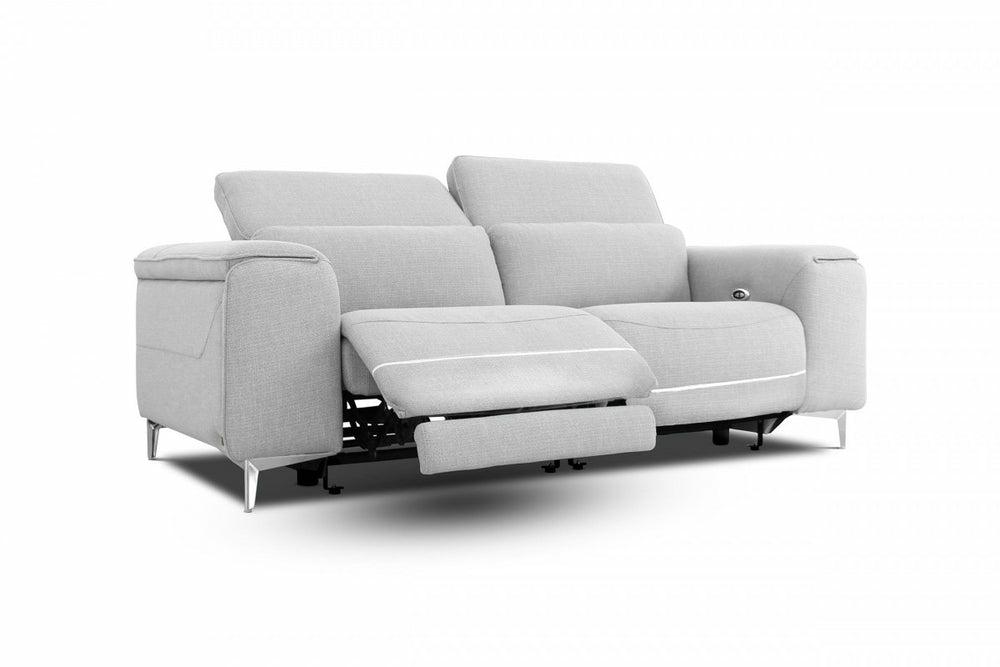 Divani Casa Cyprus – Contemporary Grey Fabric Loveseat W/ Electric Recliners Living Room