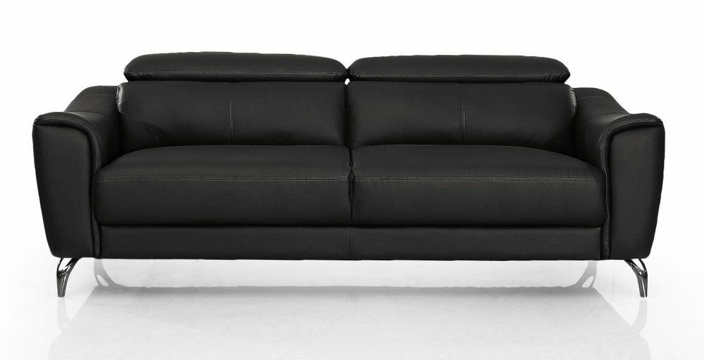 Divani Casa Danis – Modern Leather Sofa Living Room Black