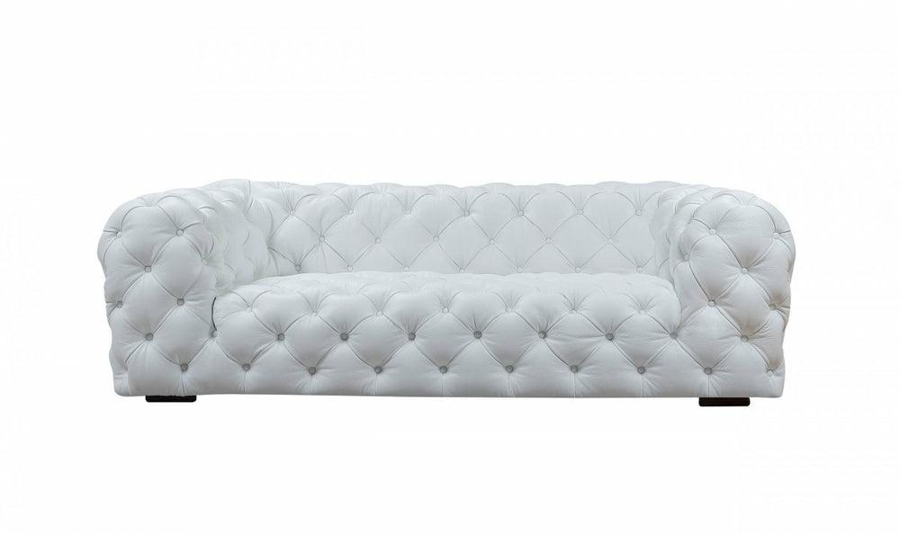 Divani Casa Dexter – Transitional White Full Italian Leather Sofa Living Room