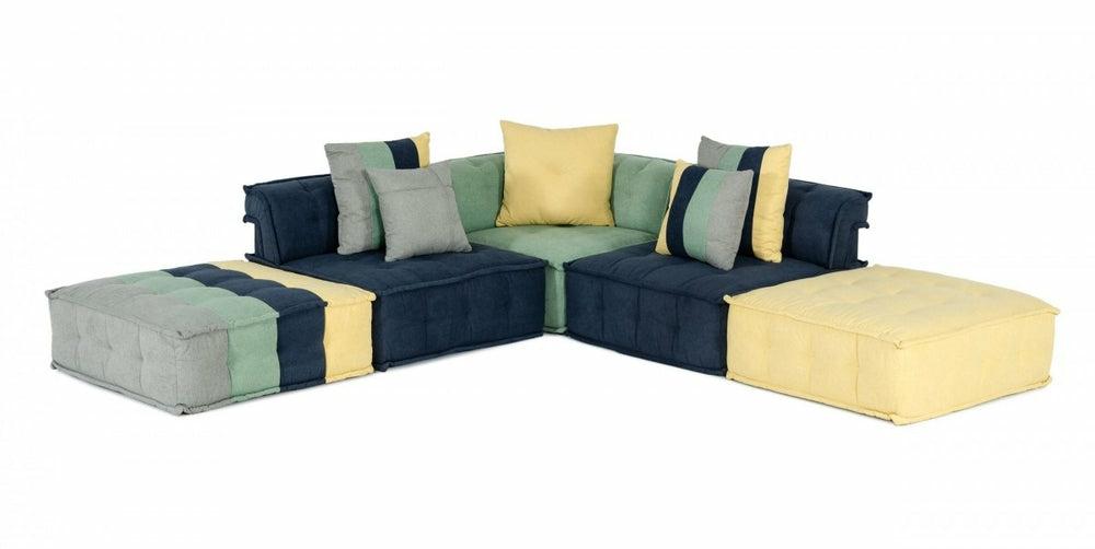 Divani Casa Dubai Modular Fabric Sectional Sofa Living Room