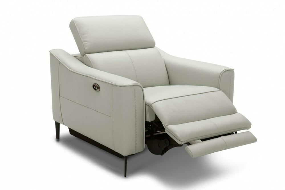 Divani Casa Eden – Modern Grey Leather Armchair Living Room