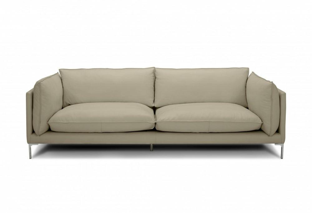 Divani Casa Harvest – Modern Taupe Full Leather Sofa Living Room