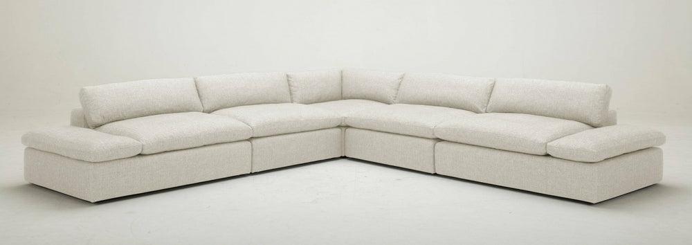 Divani Casa Kelly – Modern Light Grey Fabric Sectional Sofa Living Room