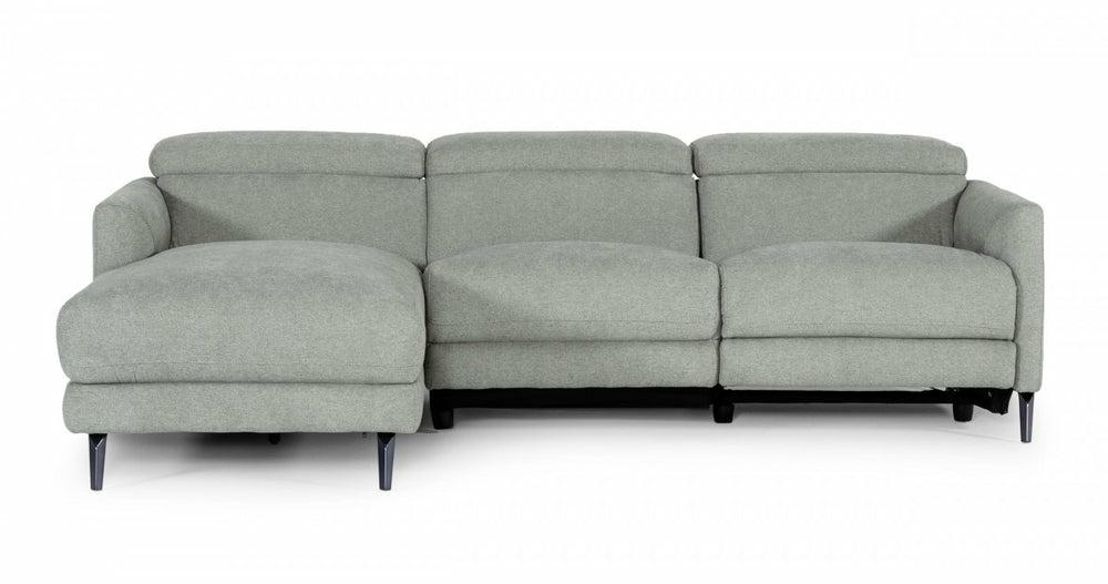 Divani Casa Lupita – Modern Grey Fabric Left Facing Sectional Sofa Living Room