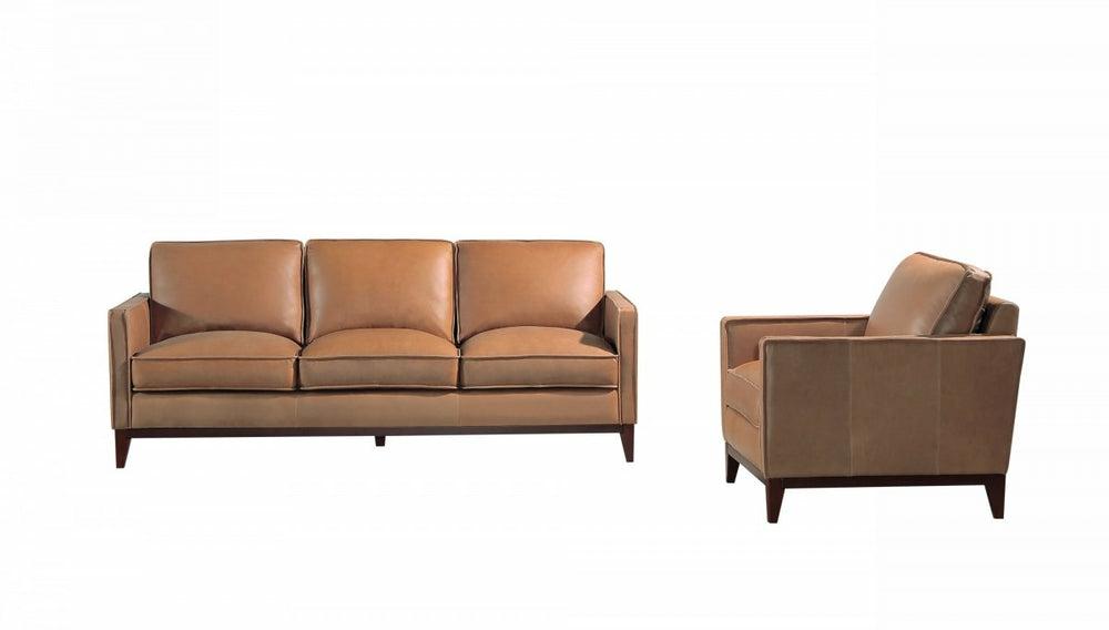 Divani Casa Naylor – Modern Brown Italian Leather Split Sofa Living Room