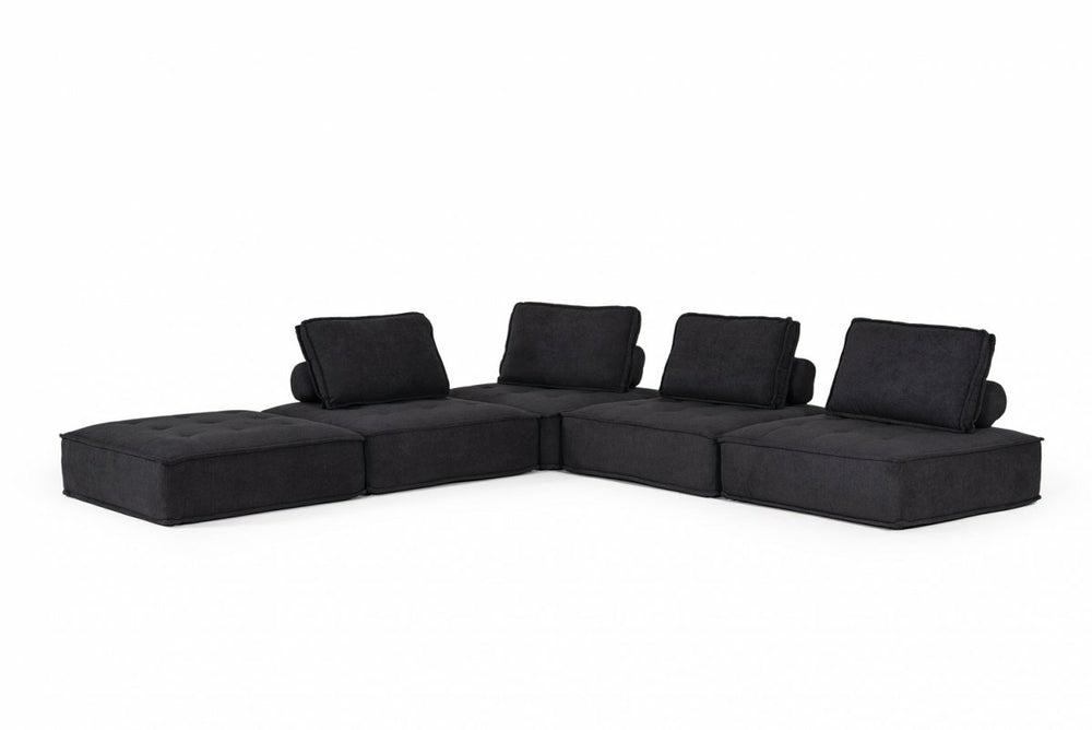 Divani Casa Nolden – Modern Fabric Modular Sectional Sofa Living Room Black