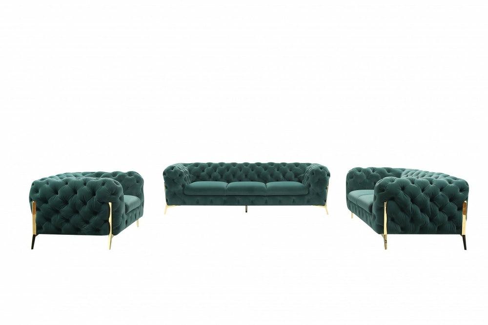 Divani Casa Quincey – Transitional Velvet Sofa Set Living Room