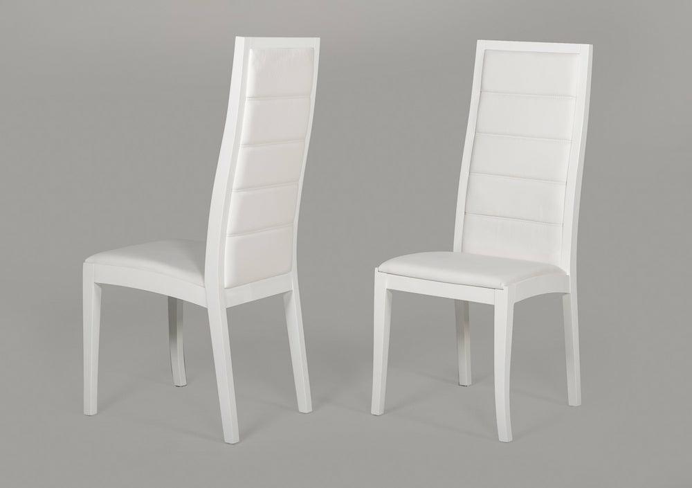 Donna – Contemporary White Leatherette Dining Chair (Set Of 2) Dining Chairs