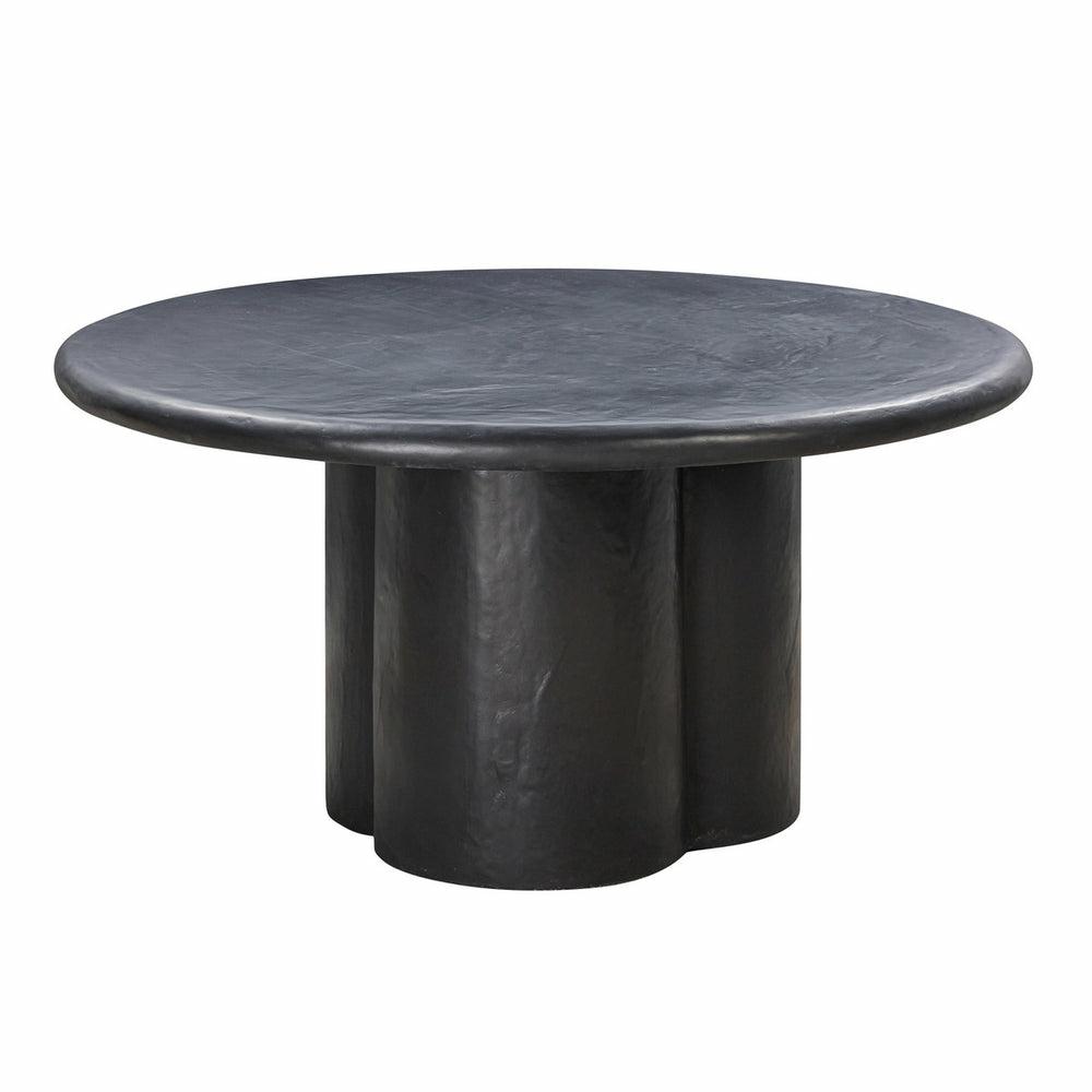 Elika Faux Plaster Round Dining Table Dining Room Black