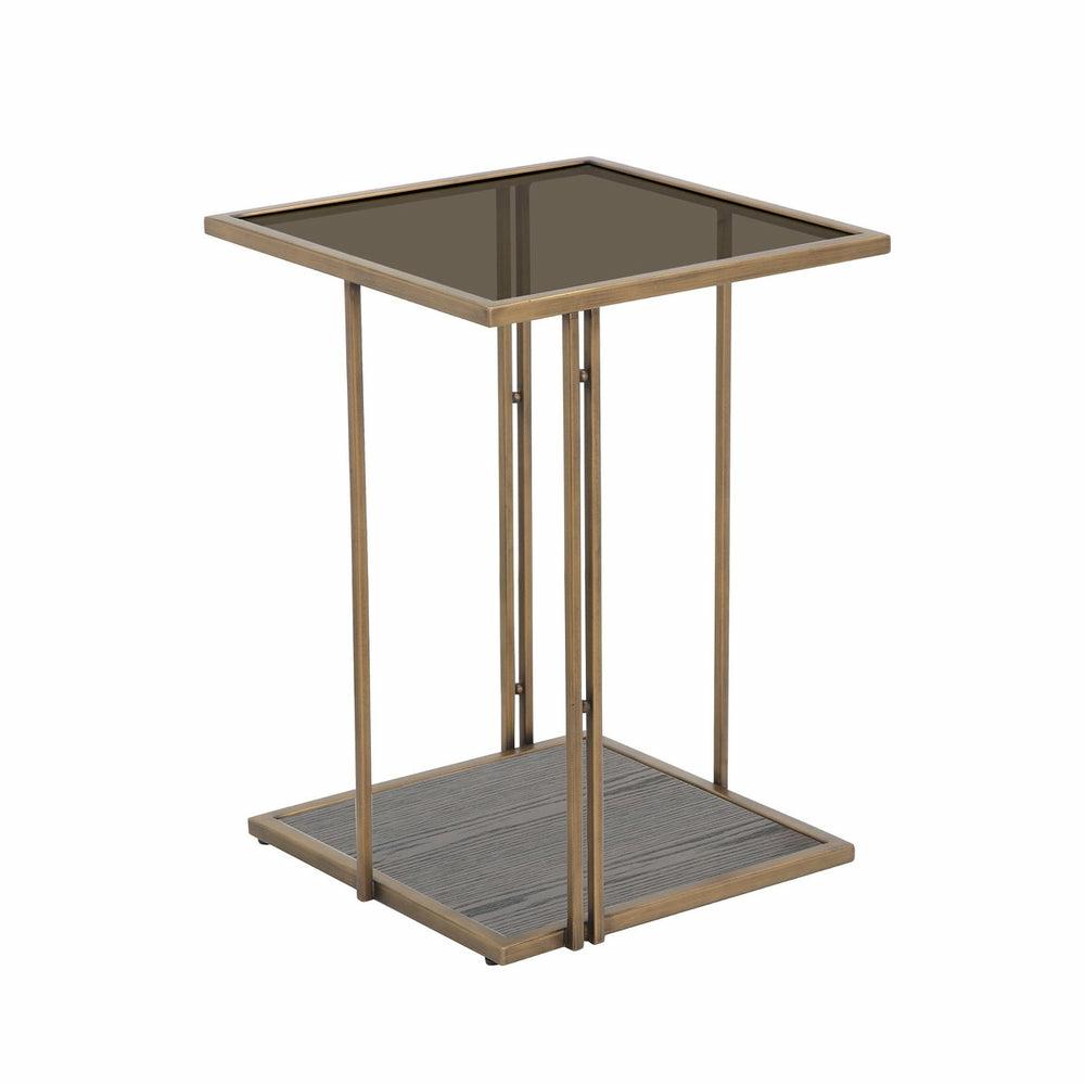 Emma Ash & Glass Side Table Living Room Brown