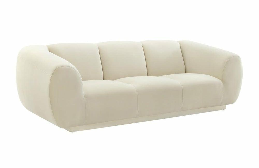 Emmet Velvet Sofa Living Room Cream